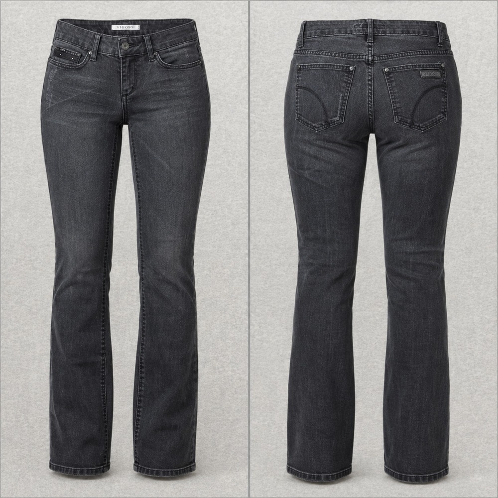 Joes Jeans Womens 26 Black Rolled Chelsea Studded Straight Leg Denim Grunge Edgy